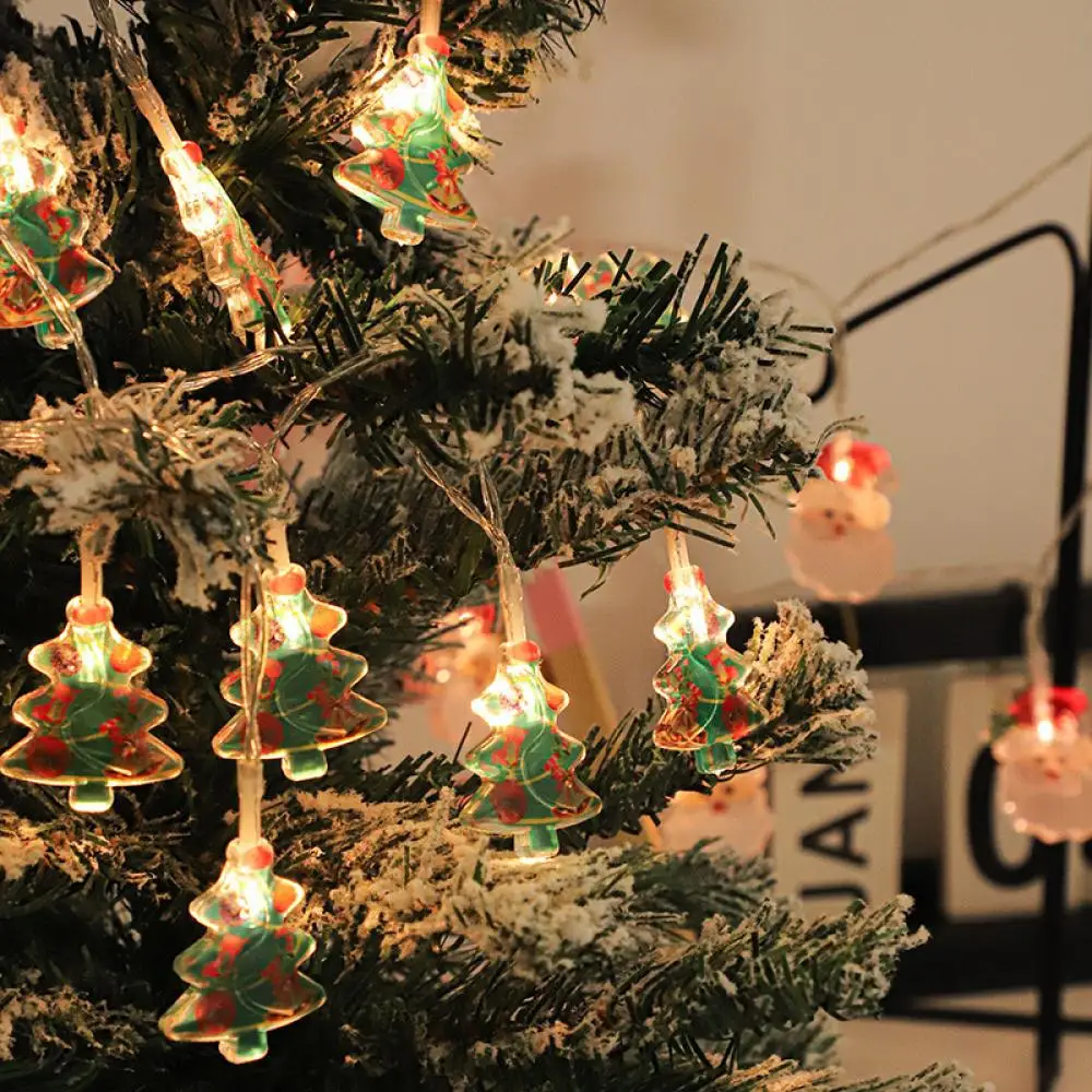LED Christmas Fairy Light Christmas Decoration Santa Claus String Light Tree Ornaments for Home 2023 New Year Xmas Wedding Decor