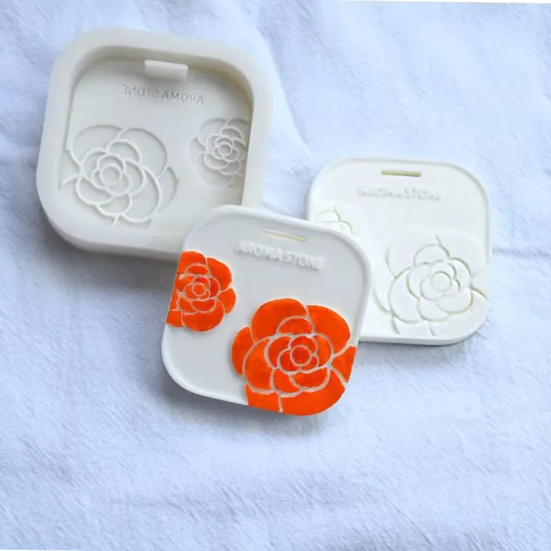 

Camellia Aromatherapy Silicone Mold DIY Aroma Gypsum Plaster Silicone Mould For Car Pendant Flower Gypsum Plaster Crafts Molds