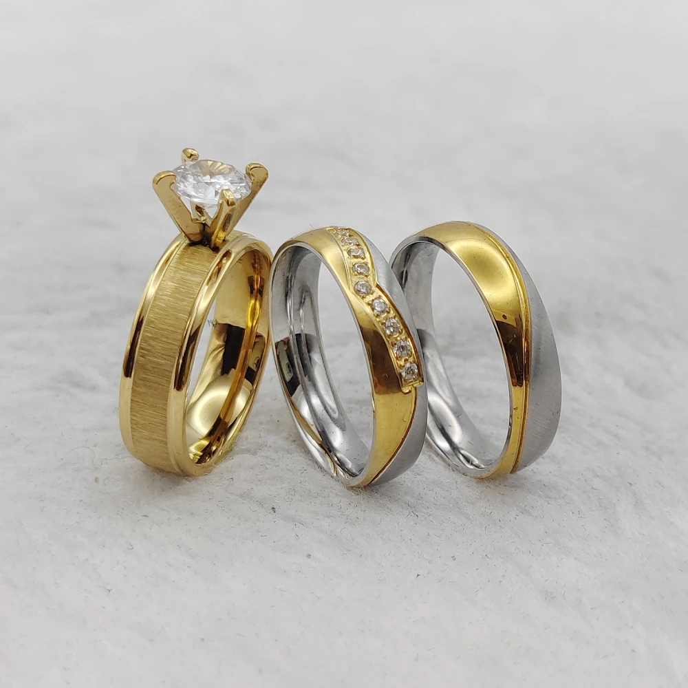 Ювелирные изделия из нержавеющей стали женское свадебное предложение кольцо для