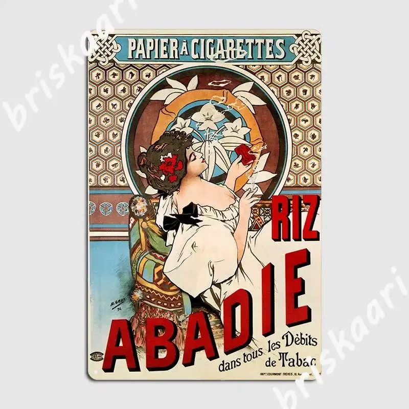 Фото Сигарета Riz Abadie Rolling Paper 1898, металлическая табличка, постер, живопись, декор, паб, гараж, создать клуб, жестяная вывеска, постер №2