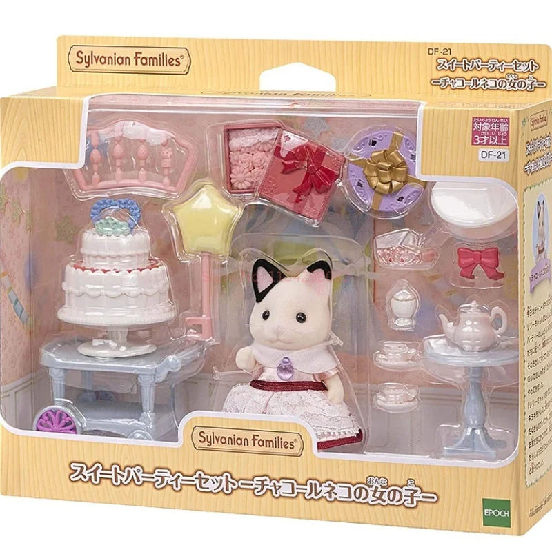 Новый Sylvanian Families аниме-фигурка серии черные уши кошка праздничный набор кукла