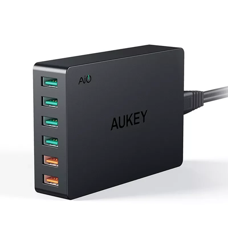 

AUKEY PA-T11 60W 6 USB Port Quick Charge 3.0 Desktop Charger Charging Station Fast Wall Charger for Mobile Phone Tablet