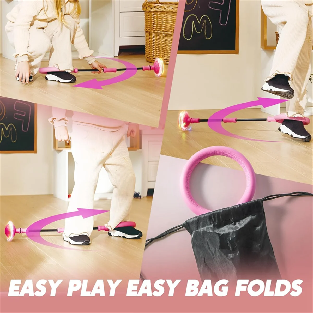 Розовый мяч для прыжков на щиколотке с мигающими огнями игрушка Skip It детей в