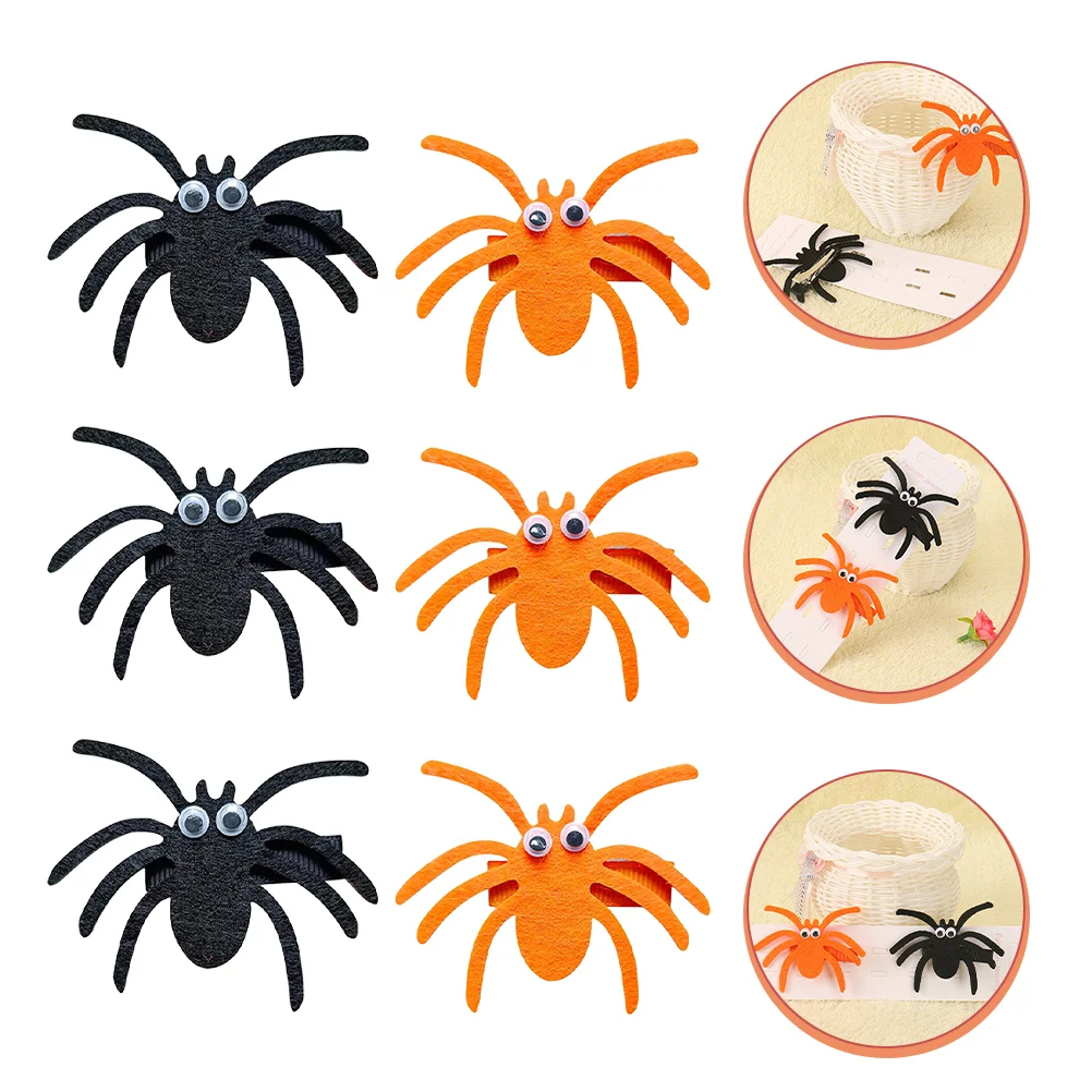 

6 Pcs Halloween Hair Clips Barrettes Black Tiara Headgear Iron Child Accessories Kids