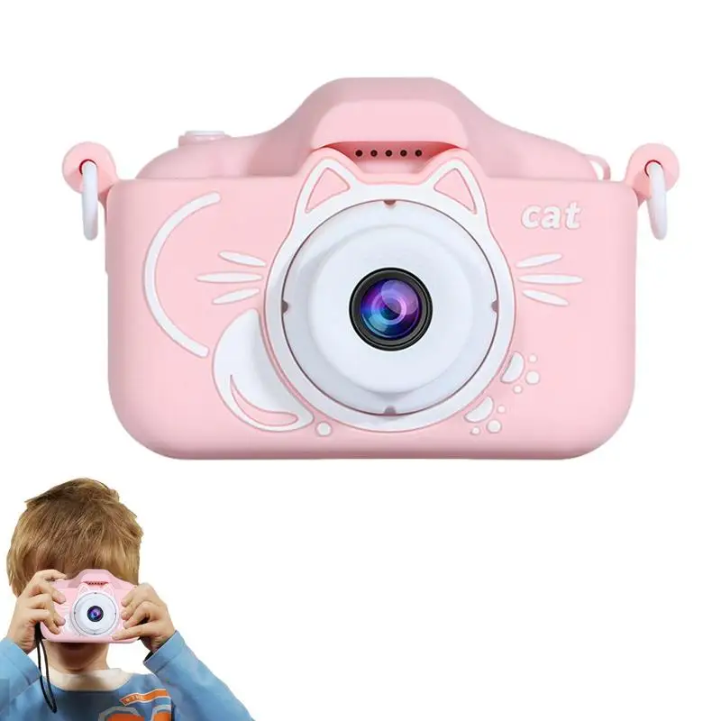 

Cute Cat Child Selfie Camera Toy Multifunctional Mini Digital Camcorder Portable HD 1080P Dual Cmera Kids Holiday Gifts