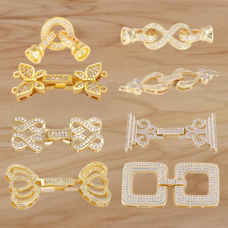 

Fastener Connector Clasps Fittings For DIY Pearls Jewelry Handmade Beadwork Gems Pearls Bracelet Necklace Making Material