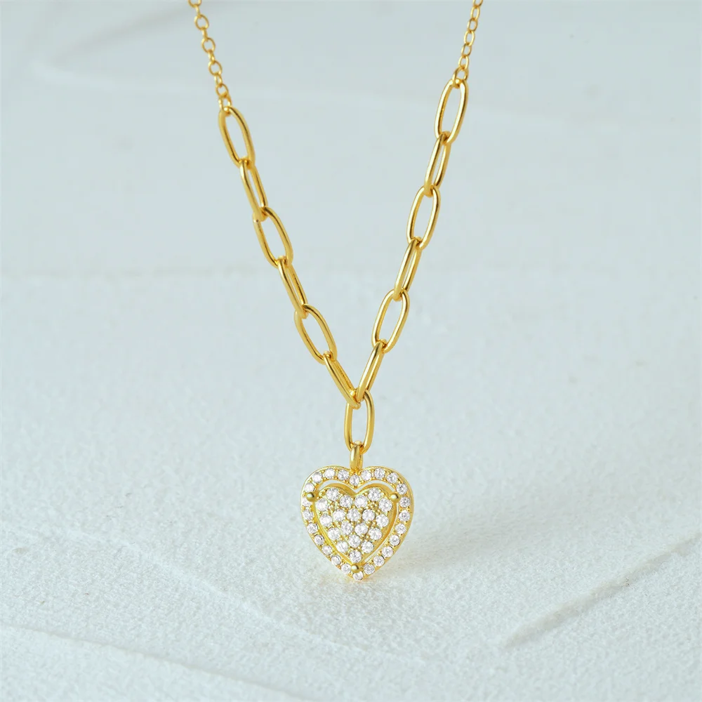 Ожерелье с подвеской в форме сердца из серебра 925 пробы