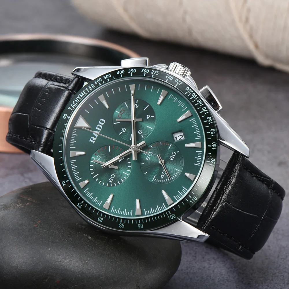 2023 Rado Original Brand Watches For Mens Luxury Multifunction Automatic Date Watch Business Full Steel Chronograph AAA Clocks