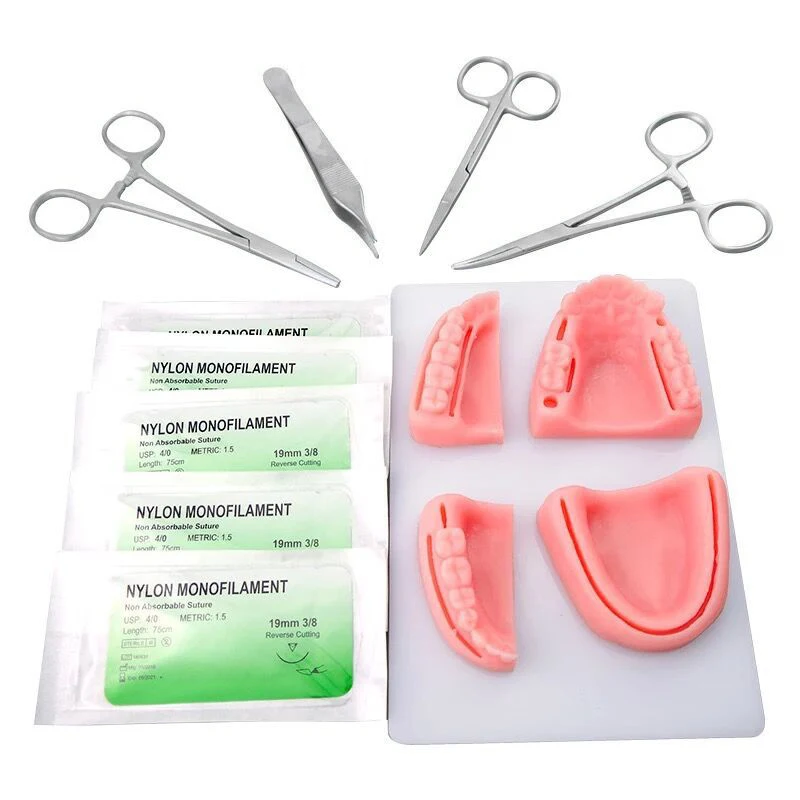 

Oral Suture Training Module Kit Wound Simulated Training Teaching Equipment Needle Scissors Tool Practice Model