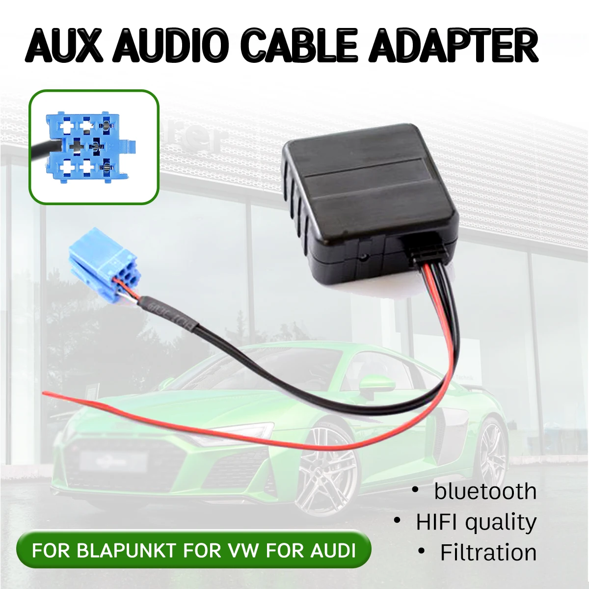 For AUDI Chorus Concert For VDO Becker bluetooth Aux Receiver Cable Adapter Hifi Quality for Blaupunkt For vw Delta Beta