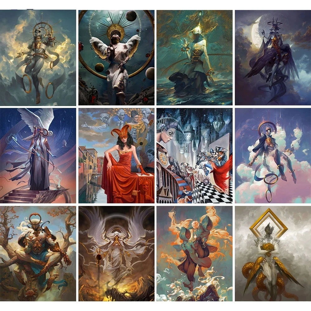 

Mosaic Cross Stitch Diamond Painting Ancient God Fairy Pegasus Wall Decor Angles 5D Diy Paint Handmade Arts Crafts