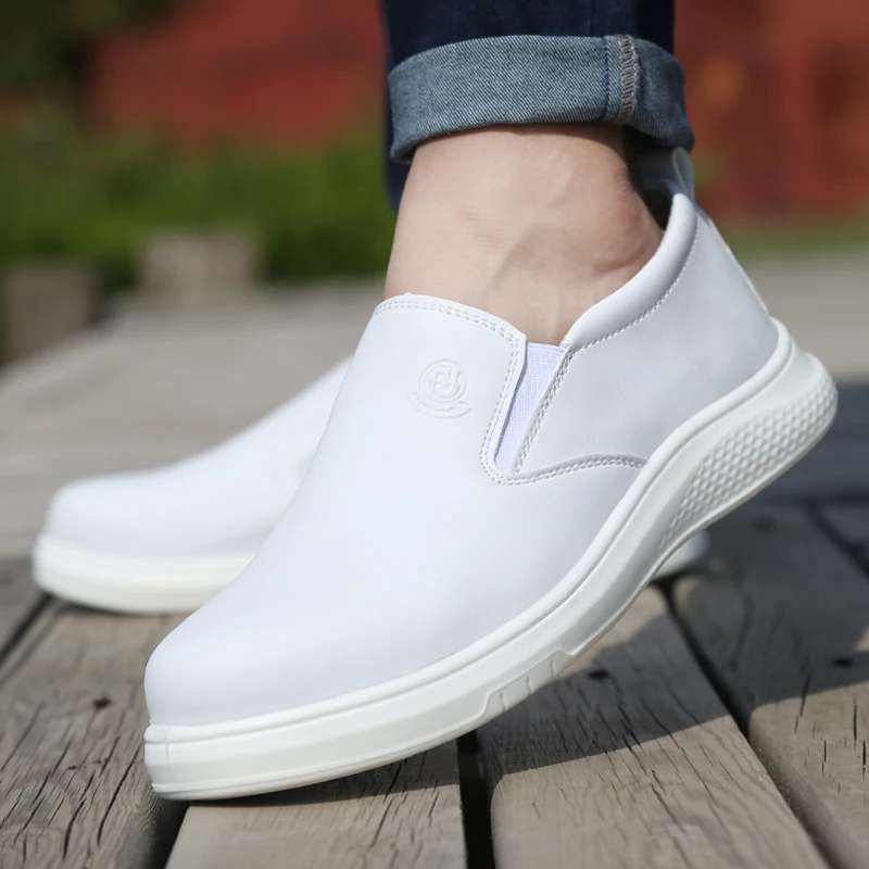 

Slip-On Work Safety Shoes Men Lightweight Breathable Soft Comfortable Steel Toe Work Shoes Anti-static Light