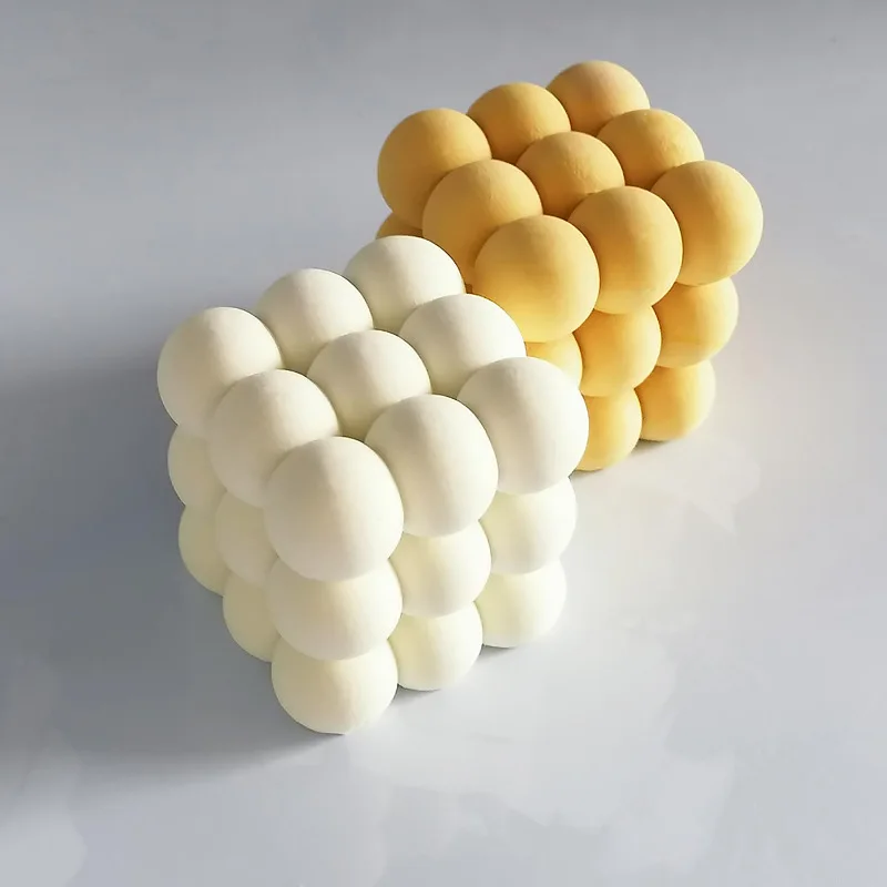 

3D Cube Candle Silicone Mold Non-Stick Bubble Aromatherapy Candle Chocolate Cake Mold Craft Aromatherapy Gypsum Gift Making Mold