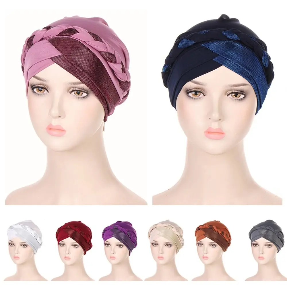 

Lady Islamic Headwear Braid Head Wrap Indian Sleep Cap Chemo Cap Cancer Hat Turban Hat