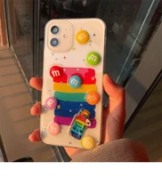 bandai cute rainbow beans m beans color clear silicone case for iphone xs max xr 11 12 13mini 13 pro max case