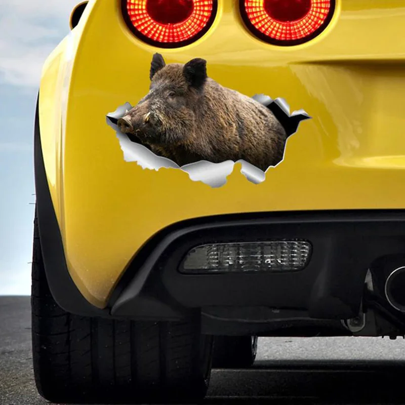 Автомобильная наклейка лесные животные дикий кабан Виниловая для автомобиля