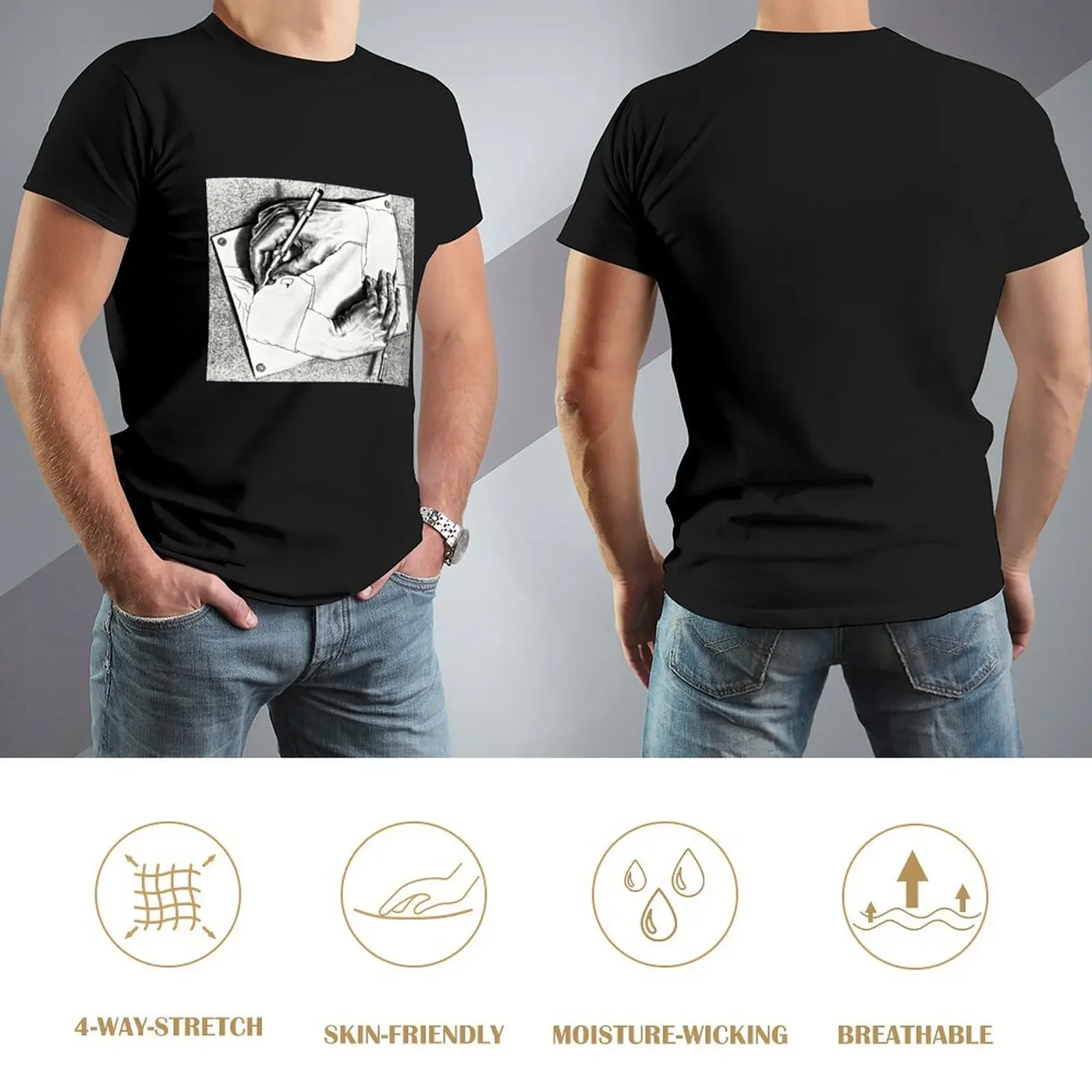 Эшер рисунок руки художественный постер 1948 Imp-Art сюрреалистический футболка