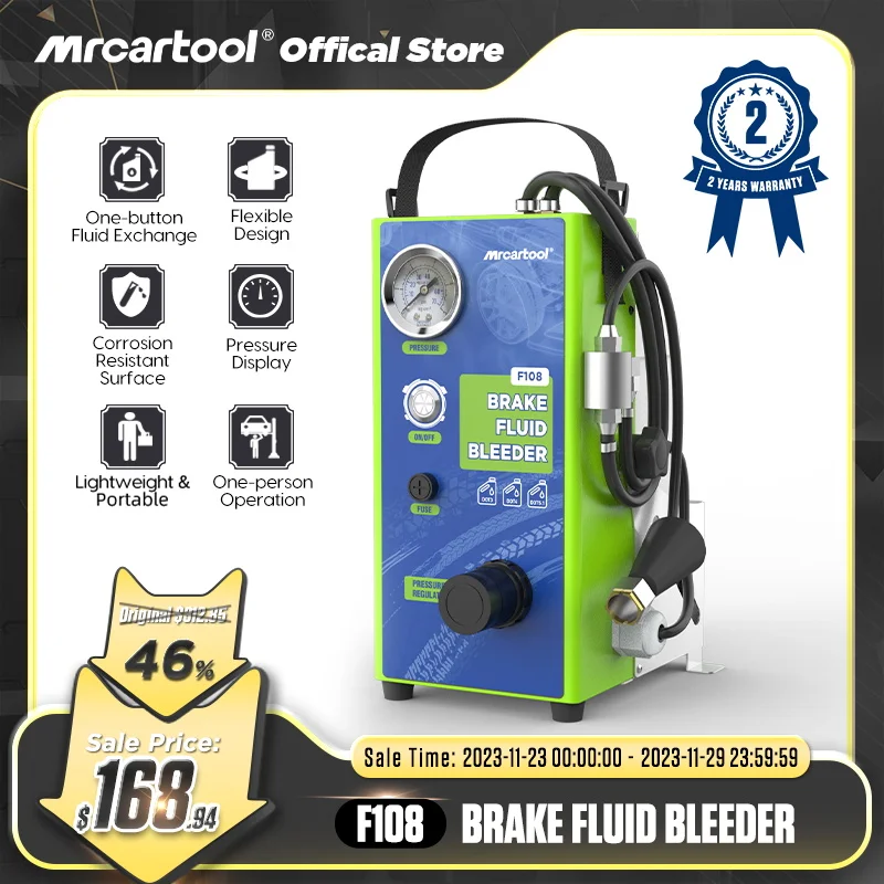 

MRCARTOOL F108 Car Pulsating Brake Oil Extractor 110V 220V Brake Bleeder Pumping Fluid Pump Kit Brake Changer Oil Pump Machine