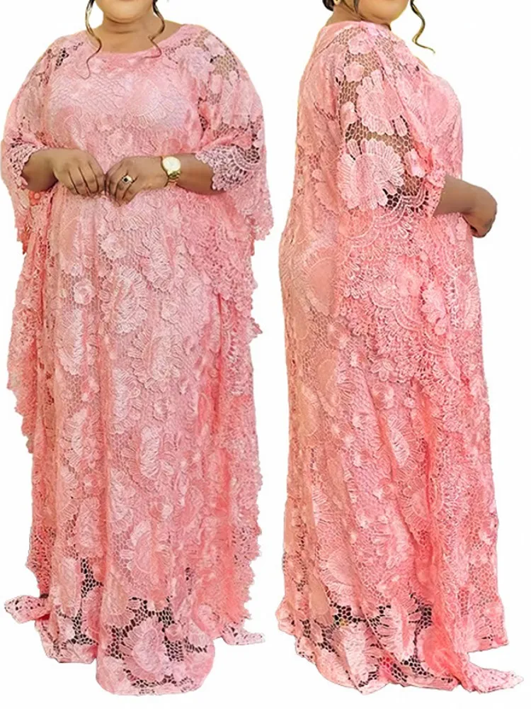 

Африканские платья Дашики, комплект из 2 предметов для женщин, кружевное платье свободного кроя, женское платье Дубай, Abaya, традиционная африканская нигерийская одежда, кафтан