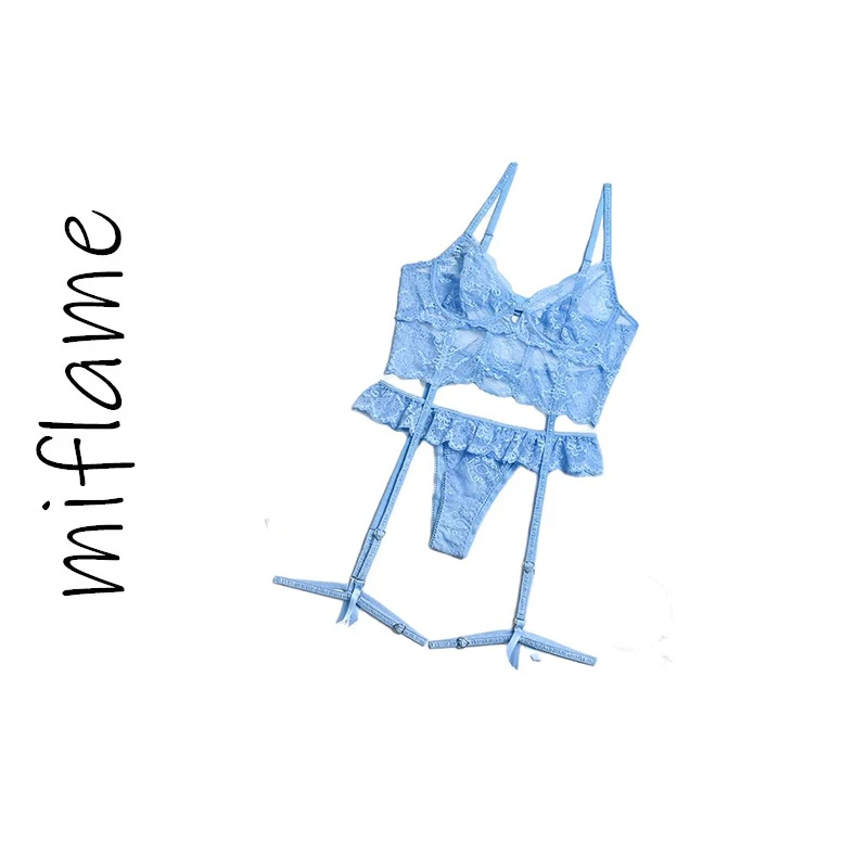 

Miflame-Lace lingerie, embroidered flowers, push-up bras,