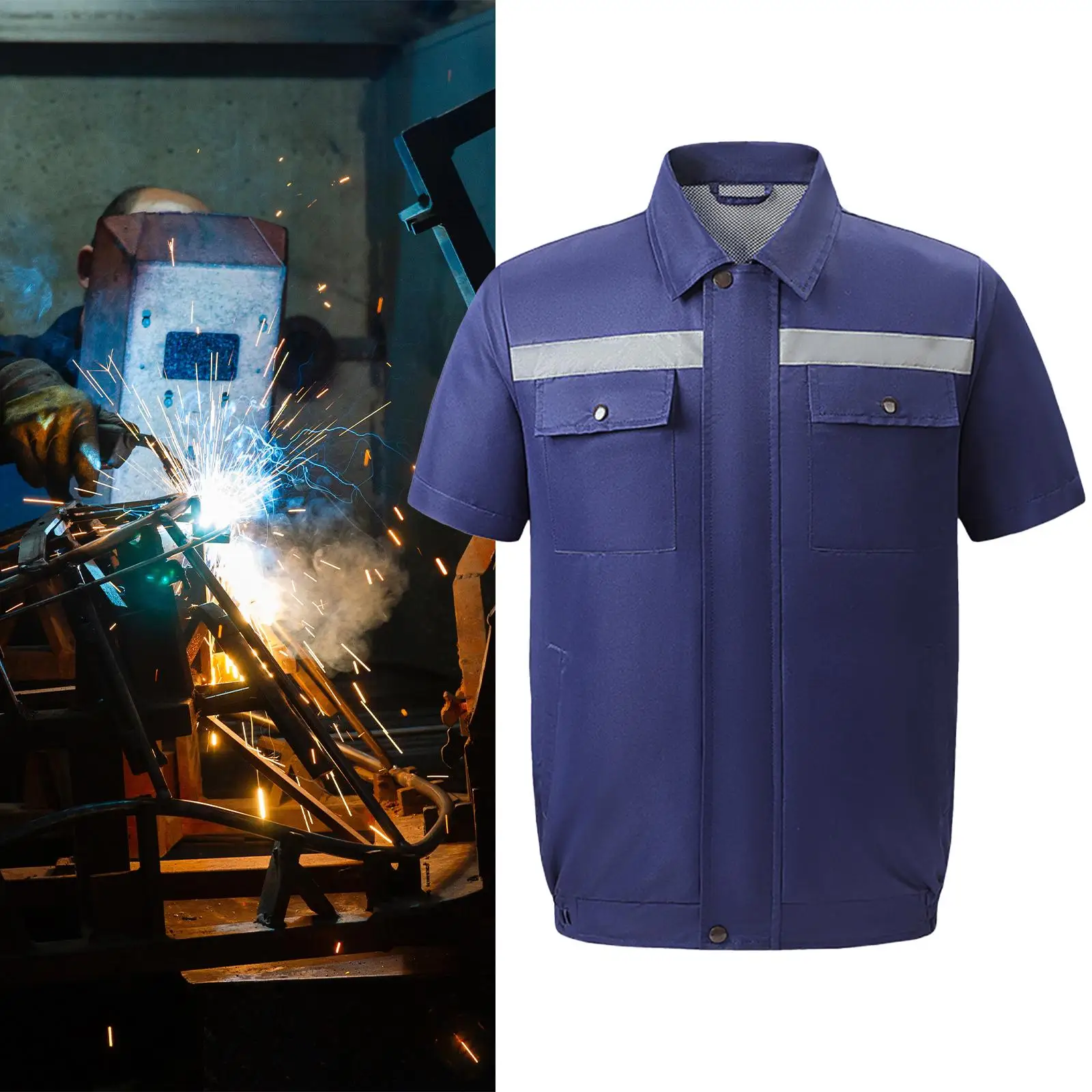

Cooling Fan Jackets Sun Protection Suit Air Conditioning Clothes Ice Cool Vest for Hot Weather Summer Working Welding Fishing