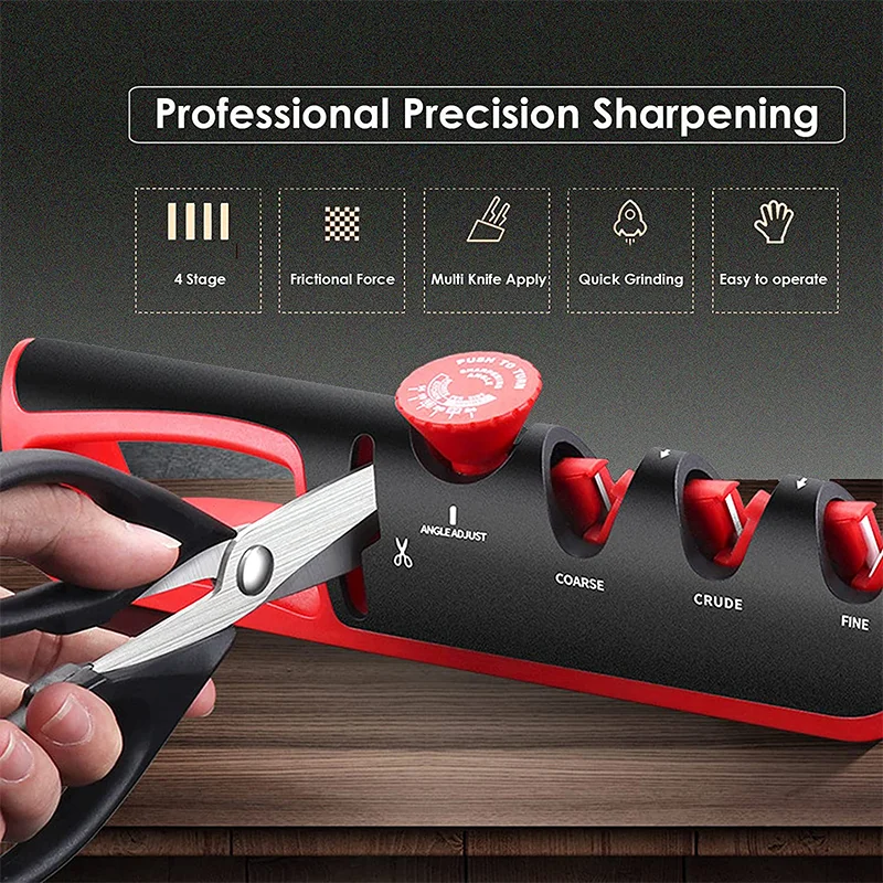 

4 In 1 Knife Sharpener Multifunctional Scissor Grindstone Professional Cutter Wheel Grind Sharpening Tools Home Grinding Machine