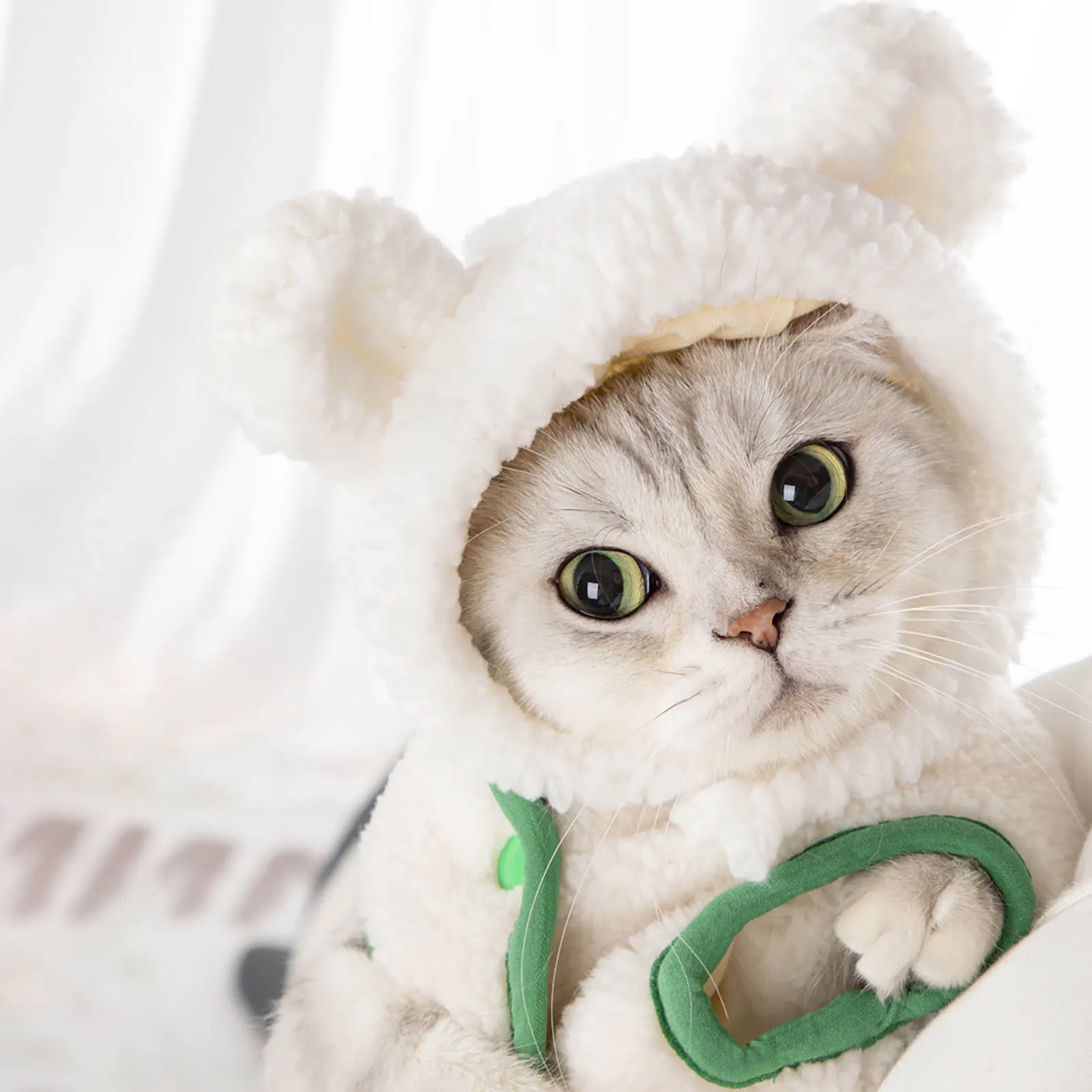 

Шапка для кошек, котят, медведей, зимняя теплая мягкая флисовая одежда для косплея, детские костюмы для щенков, товары для домашних животных,...