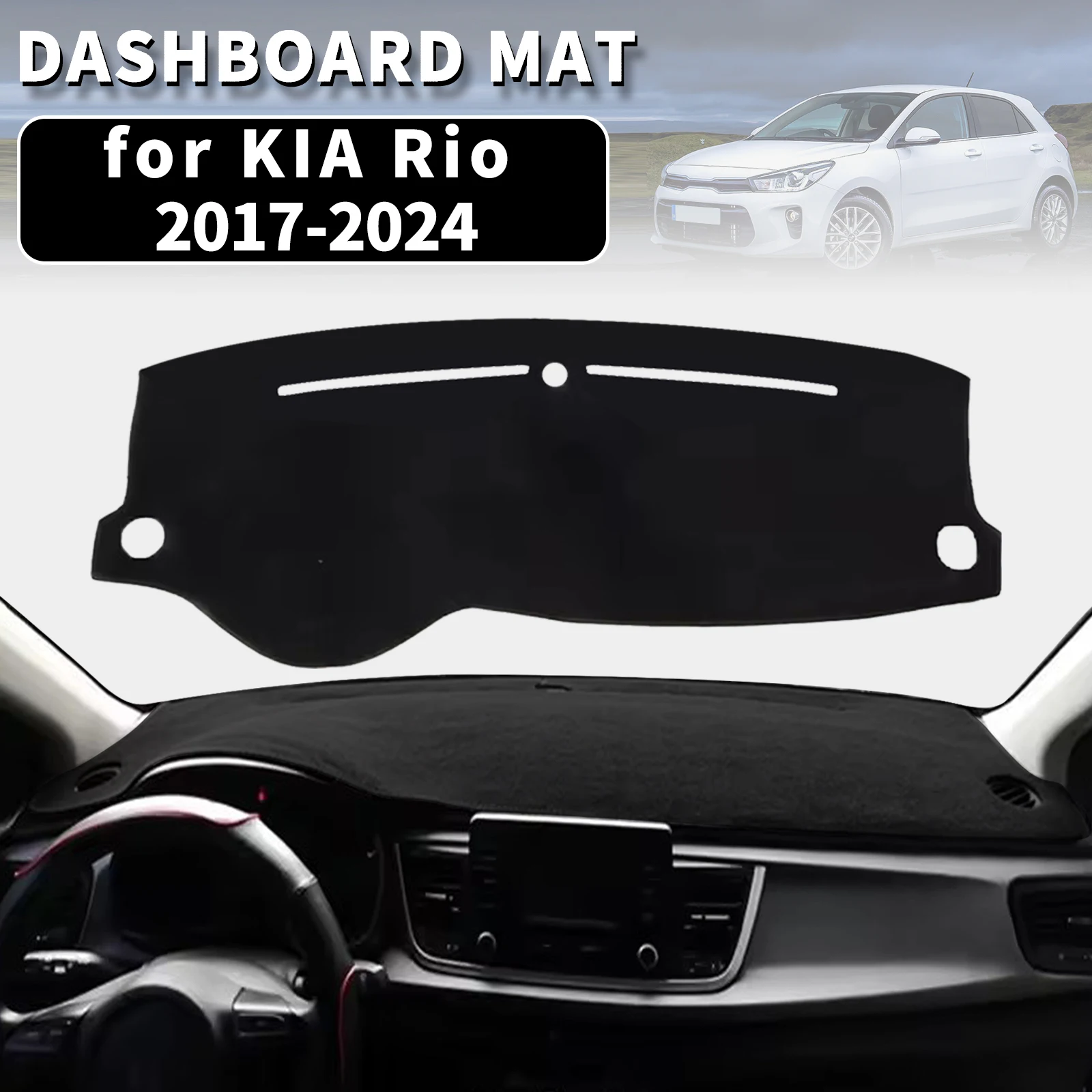 Фото Коврик на приборную панель для KIA Rio YB 2017-2024, защита от УФ-излучения, солнцезащитный коврик, аксессуары для стайлинга автомобиля, защитный коврик-накладка №1