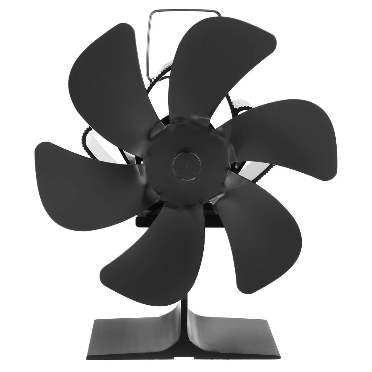 

6 Blade Black Fireplace Heat Powered Stove Fan Log Wood Burner Eco Friendly Quiet Home Fireplace Fan Efficient Heat Distribution
