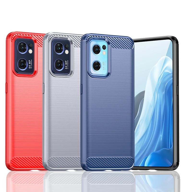 

Full Cover For Oppo Find X5 Lite Case For Oppo Find X5 Pro X5Lite Bumper Soft Carbon Fiber Back Cover For Oppo Find X5 Lite Case