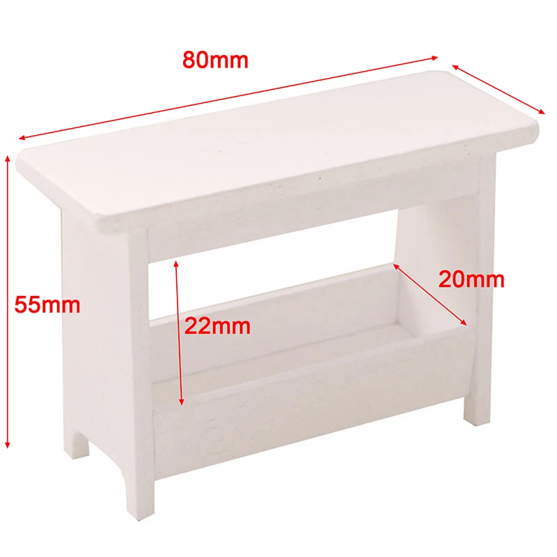 

1pc 1:12 Dollhouse Miniature Wooden Stool Desk Table Cabinet Bookshelf Doll House Furniture Toys Accessories Gift Children Toy