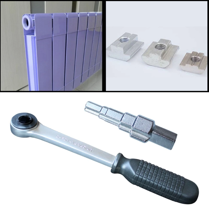 

Reversible Tool Service Wrench Five Different Sizes Stepped Heads Ratchet Box End Radiator Conditioning Repair Tool M4YD