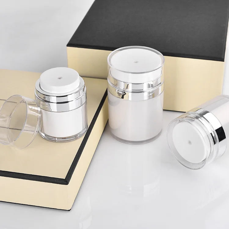 

Airless Empty Pump Jar Refillable Creams Gels Lotions Dispenser Travel Leak Proof Cosmetic Container Moisturizer Vacuum Bottle