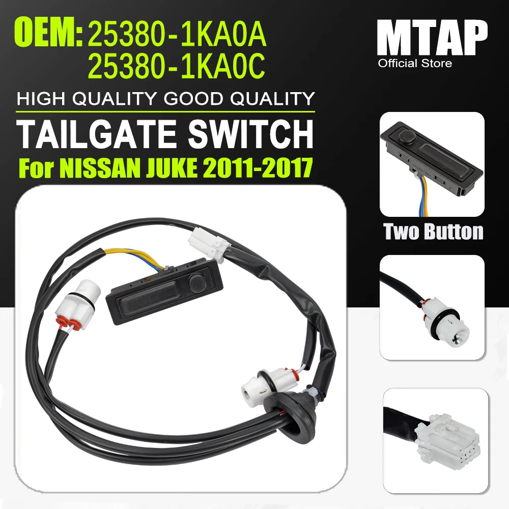 

MTAP для NISSAN JUKE F15 2011-2017 25380-1KA0A/25380-1KA0C двухкнопочный переключатель замка багажника, кнопка открытия задней двери