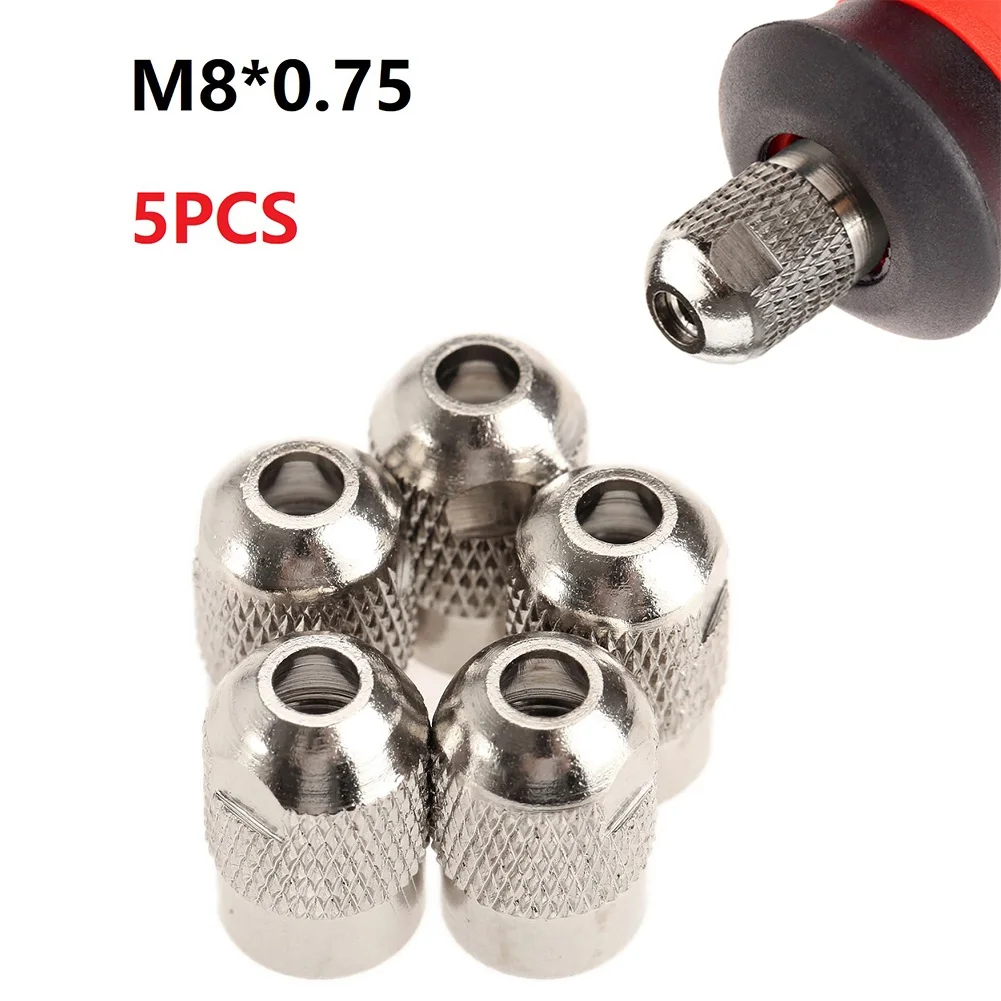 

5Pcs Electric Mill Shaft Screw Cap M8*0.75 Zinc Alloy Flexible Nut Collet For Rotary Tool For The Electric Mill For Delta