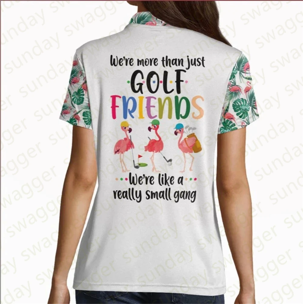 2023 Summer Women Golf Wear Floral Casual Print Fashion Tops Polo Clothing Short Sleeve T-Shirt Quick Dry Breathable Polos Shirt