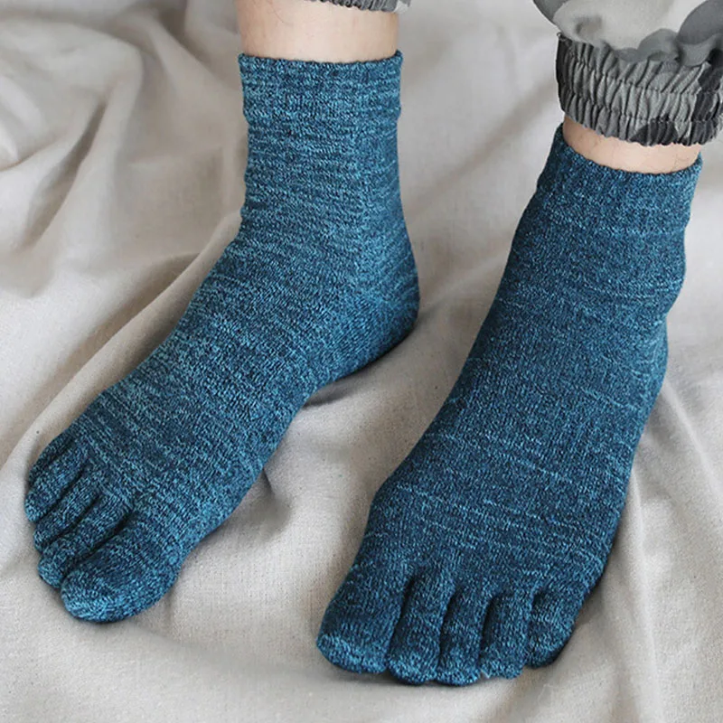 

5 Pairs Short Retro Cotton Socks with Toes Mans Harajuku Five Finger Spring Autumn Socks Japanese Male Breathable Split Toe Sock