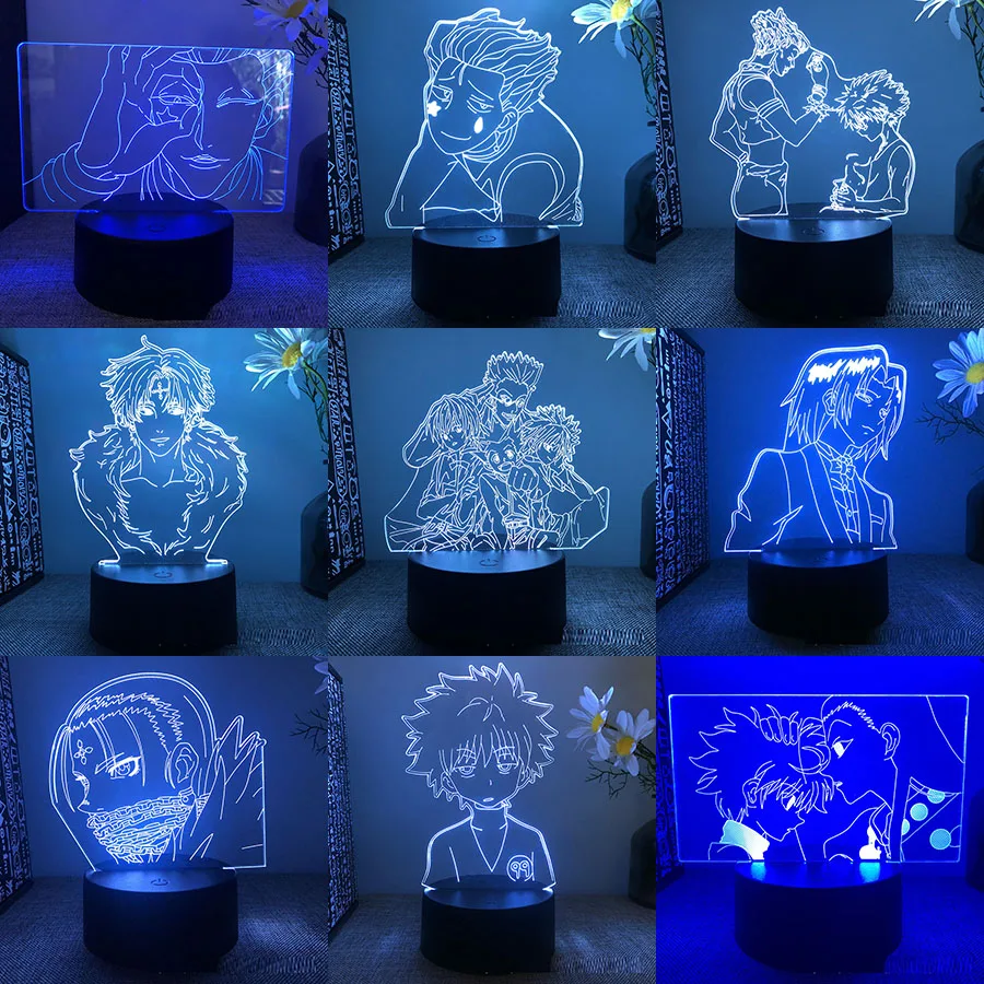 Светодиодная лампа Hunter x HxH Killua Hisoka Kurapika Feitan хантер х киллуа с 3d рисунком из аниме