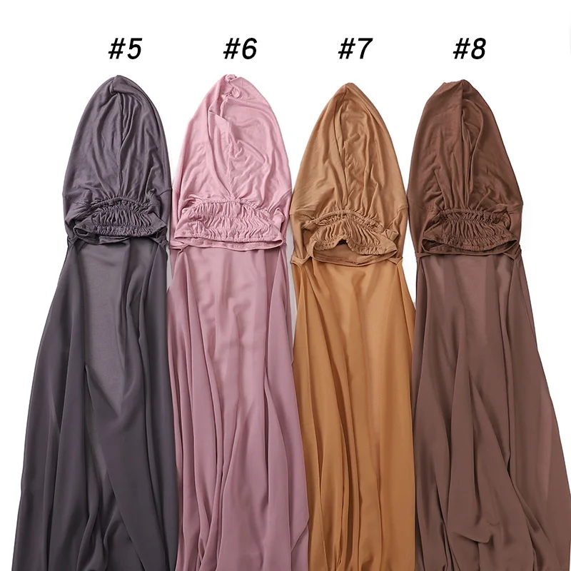 

Muslim Plain Color Chiffon Hijab Scarf Headband Islamic Shawls Headwrap Turbans Tie Msulim Fashion Rope