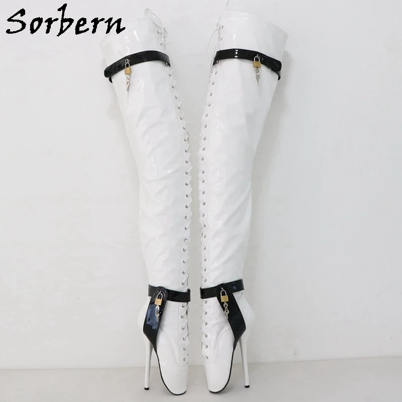 

Sorbern 4 Locks Unisex Ballet Boots For Women Crotch Thigh Fetish Unisex Boot Custom Shaft Length Leg Width Bdsm Shoes