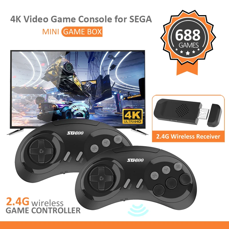 

Game Stick 4K Mini TV Video Game Console for Sega Genesis Build- In 600+ Games HDMI-Compatible Game Console for MD Mega Drive