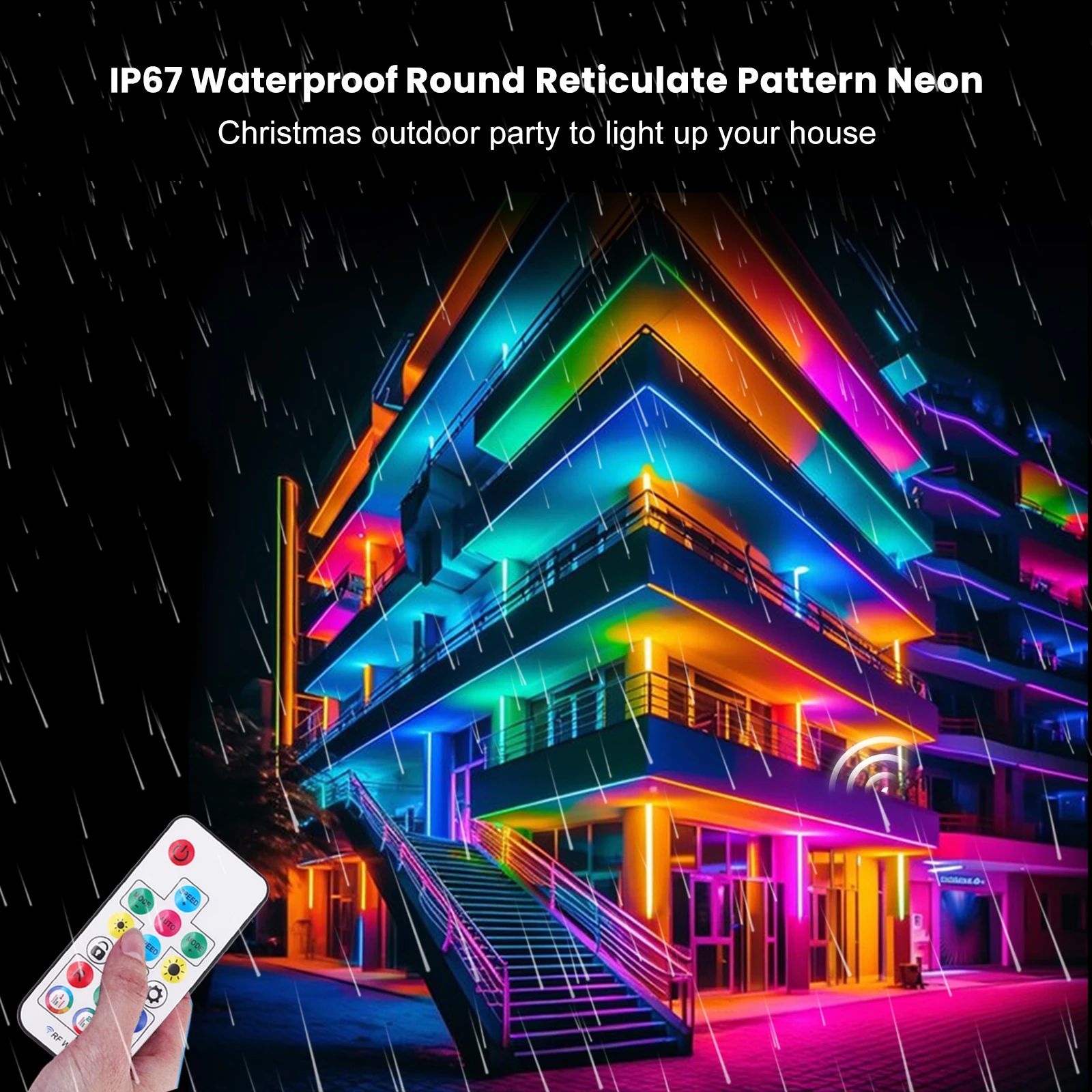 WS2812B Светодиодная лента Неоновый свет 360 градусов Круглый сетчатый узор DC5V Smart RGBIC