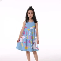 2022 best selling girls 3d print dresses kids girl party sleeveless princess dress tank 3d print pretty unicorn dress 4 14y