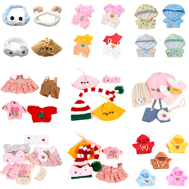 30cm Stuffed Dolls Accessories LaLafanfan Cafe Duck Dog Clothes Plush Toy Cartoon Hoodie Clothing Hair Band Kids Girls Gift | Игрушки и