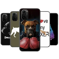 boxer dog phone case for xiaomi redmi poco f1 f2 f3 x3 pro m3 9c 10t lite nfc black cover silicone back prett mi 10 ultra covers
