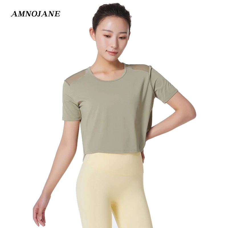

Sports Blouse Woman Gym Crop Top Yoga Zumba Wear Fitness Workout Tops Sports Shirts Women Tennis Female T-shirt Mesh Back Summer