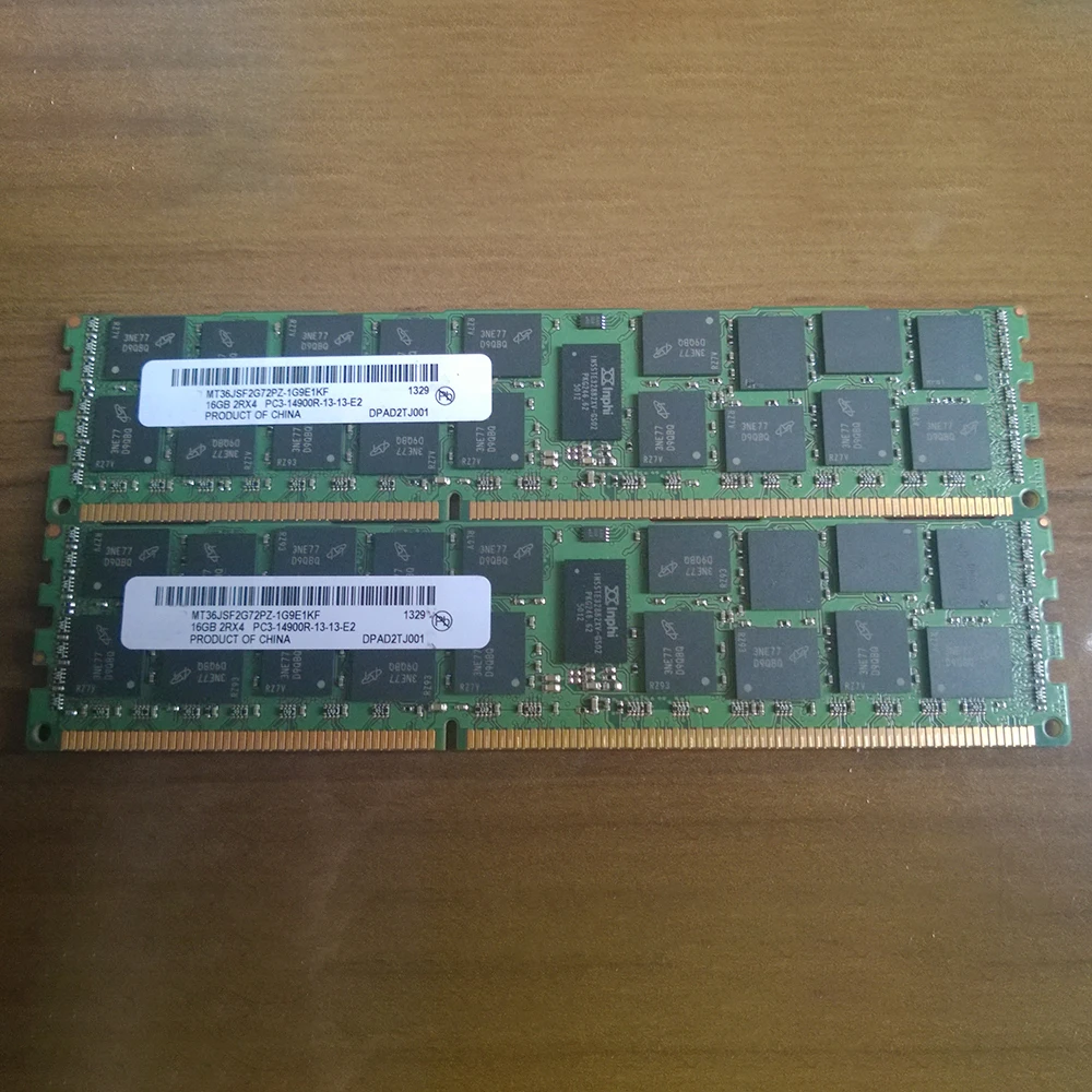2 шт. MT36JSF2G72PZ-1G9E1 Оперативная память для MT 16 ГБ DDR3 1866 МГц REG 2RX4 PC3-14900
