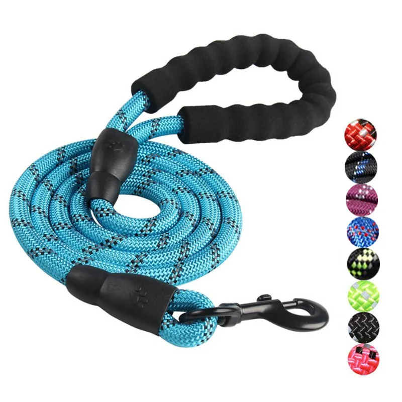 

150*1.2cm Hot Durable Large Dog Leash Firm Nylon Dogs Collars Leashes 9 Colors Strong Reflective Lead Rope For Big Medium Pets