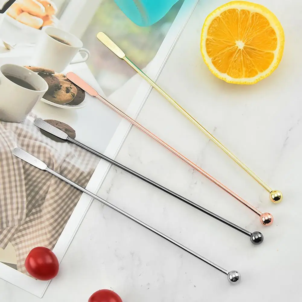 

Stirring Stick Non-slip Stir Wine Stainless Steel Comfortable Grip Beverage Stirrer Bartender Tool