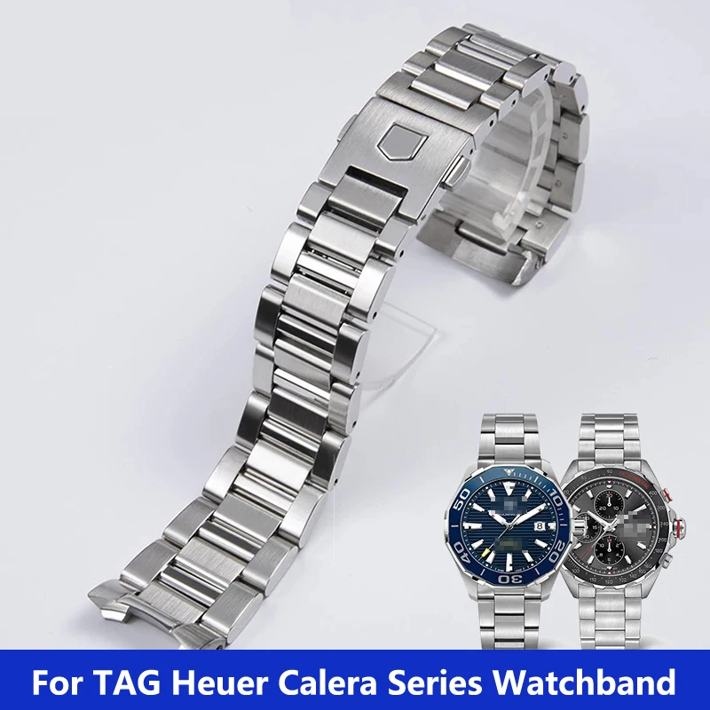 

22mm 24mm Bracelet Watch Strap For TAG Heuer Calera Series Solid Stainless Steel Watchband Accessories Steel Silver wristband